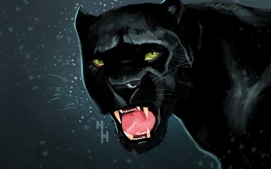 Обои на рабочий стол Злая пантера, by Nate Hudson
