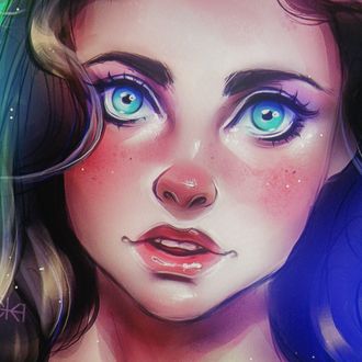 Обои на рабочий стол Девочка с голубыми глазами, by SkyRick1