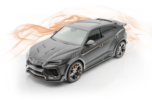 Обои на рабочий стол Темно-серый авто Lamborghini Mansory Urus 2019
