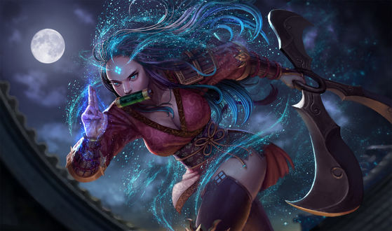 Обои на рабочий стол Sivir / Сивир из игры League of Legends / Лига Легенд, by Hyeon Gwan Nam