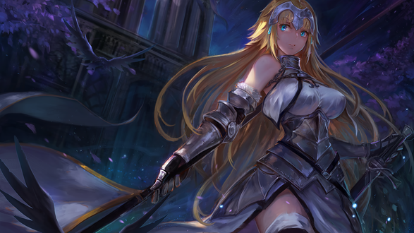 Обои на рабочий стол Jeanne dArc / Жанна д’Арк арт персонажа из аниме и манги Fate: Apocrypha / Судьба: Апокриф