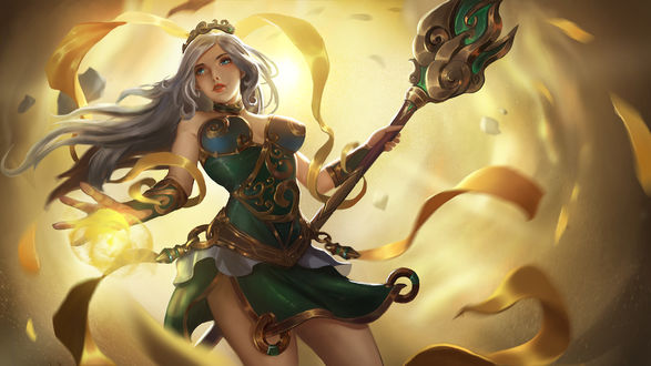 Обои на рабочий стол Janna / Жанна из игры League of Legends / Лига Легенд, by JSYYY