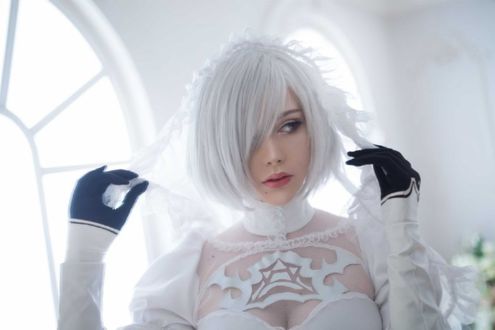 Обои на рабочий стол Косплей YoRHa №2 тип B из игры NieR: Automata