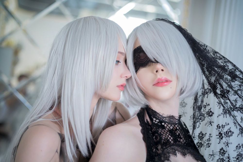 Обои для рабочего стола Косплей YoRHa №2 тип A, №2 тип B из игры NieR: Automata