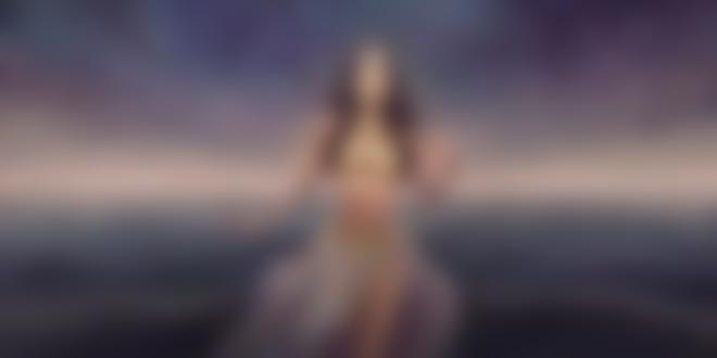 Обои для рабочего стола Pagan Goddess / Языческая богиня стоит на фоне моря, by IreAzure