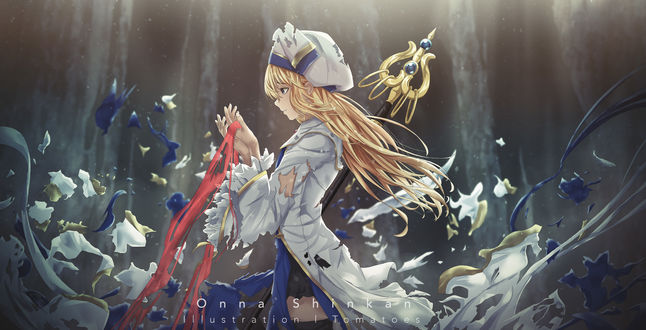 Обои на рабочий стол Onna Shinkan / Жрица из аниме Goblin Slayer / Убийца гоблинов, by IkyuValiantValentine