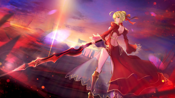 Обои на рабочий стол Saber / Сейбер из аниме Fate / stay night / Судьба / Ночь схватки, by giorgioarmi