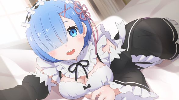 Обои на рабочий стол Rem / Рем из аниме Re: Zero kara Hajimeru Isekai Seikatsu / Re: Жизнь в альтернативном мире с нуля, by Fu-reiji