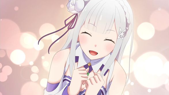 Обои на рабочий стол Emilia / Эмилия из аниме Re: Zero kara Hajimeru Isekai Seikatsu / Re: Жизнь в альтернативном мире с нуля, by Fu-reiji