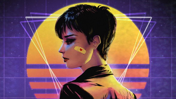 Обои на рабочий стол Neon Huntress / Неоновая Охотница, by Sofia Sanz