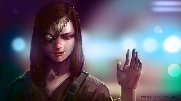Обои на рабочий стол Девушка с искусственным глазом, by DarrenGeers