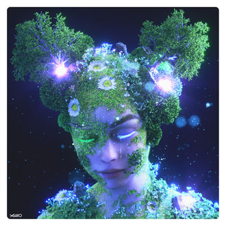 Обои на рабочий стол Девушка с растительностью на теле и голове, работа Queen of the Oak / Друантия, Королева дуба, by Nick Sullo