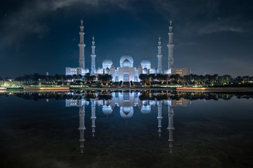 Обои на рабочий стол Мечеть шейха Зайда, Abu Dhabi, United Arab Emirates / Абу-Даби, Объединенные Арабские Эмираты