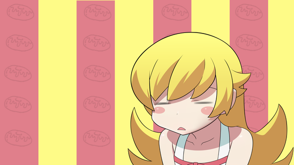 Обои на рабочий стол Oshino Shinobu / Ошино Шинобу из аниме Истории Монстров / Bakemonogatari, by SaitamaOP