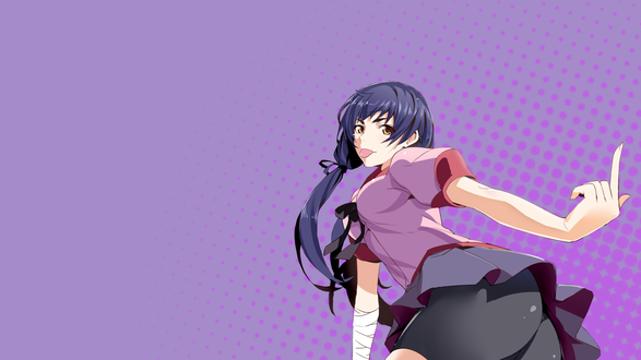 Обои на рабочий стол Suruga Kanbaru / Суруга Камбару из аниме Bakemonogatari / Истории Монстров, by SaitamaOP