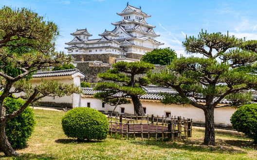 Обои на рабочий стол Himeji castle / замок Химэдзи / замок Белой Цапли, Hyogo Prefecture, Japan / Япония