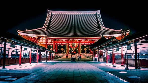 Обои на рабочий стол Огни ночного города Tokyo, Japan / Токио Япония