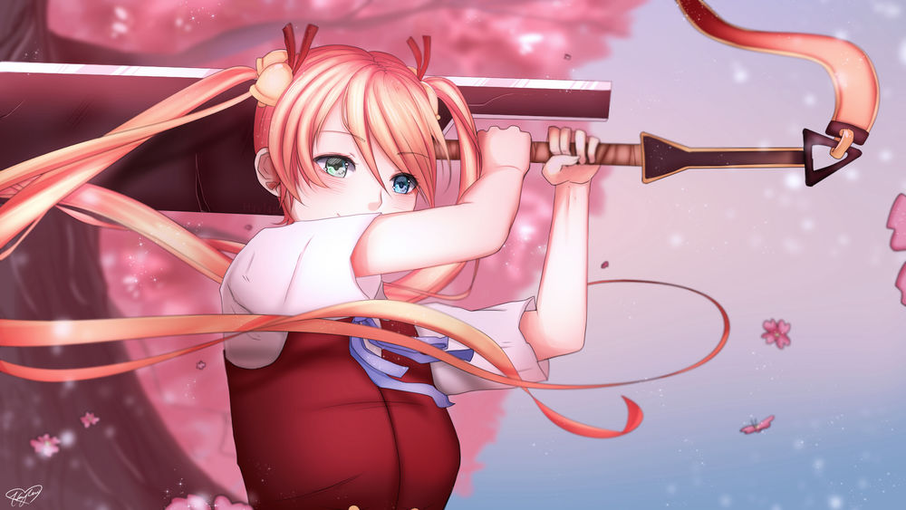 Обои для рабочего стола Asuna Kagurazaka / Асуна Кагурадзака из аниме Negima?/Нэгима, by Haylau