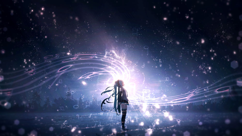 Обои для рабочего стола Vocaloid Hatsune Miku / Вокалоид Хатсунэ Мику, by furi