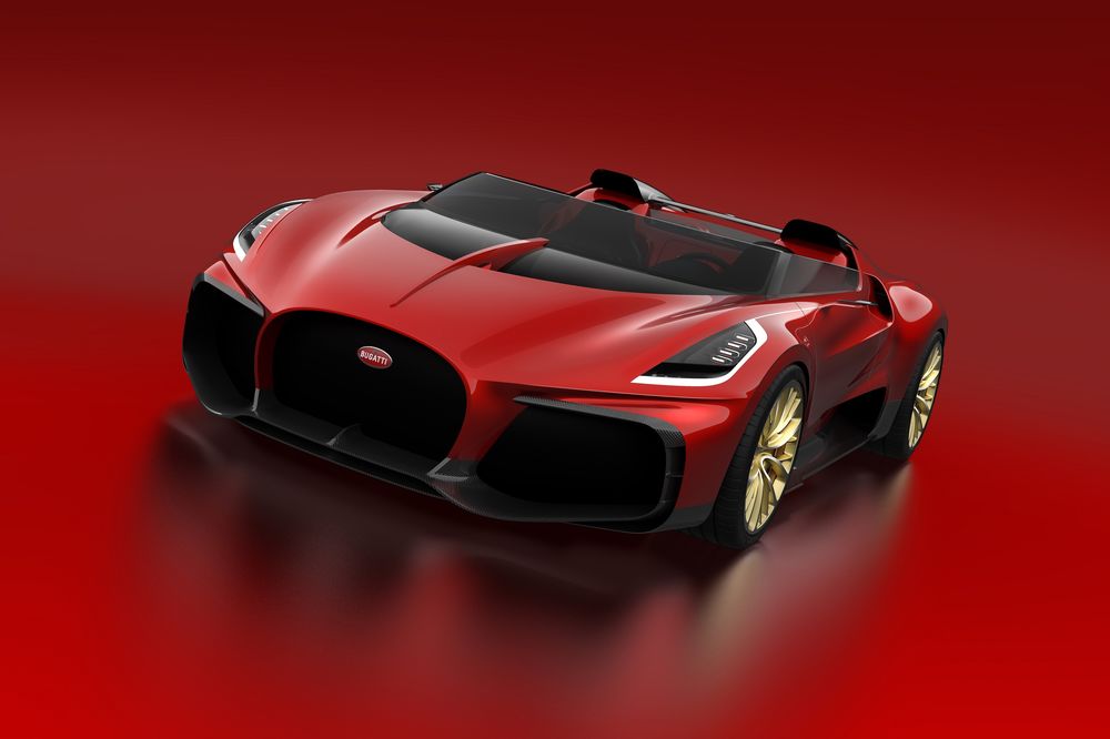 Обои для рабочего стола Один из трех проектов экстре­мальный спидстер Bugatti Veyron Barchetta, 2008-2015 года