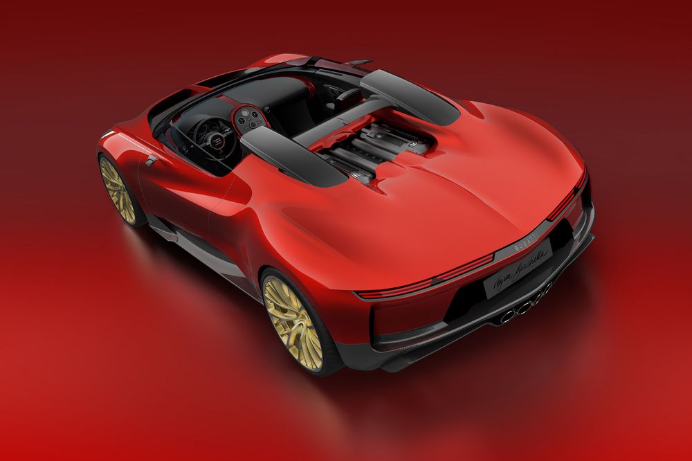 Обои для рабочего стола Один из трех проектов экстре­мальный спидстер Bugatti Veyron Barchetta, 2008-2015 года