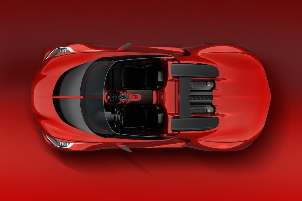 Обои для рабочего стола Один из трех проектов экстре­мальный спидстер Bugatti Veyron Barchetta, 2008-2015 года