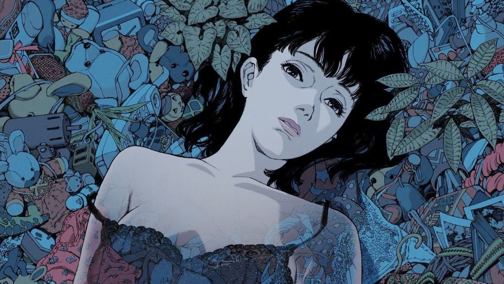 Обои для рабочего стола Мима Киригоэ / Mima Kirigoe лежит и смотрит вверх, из аниме Perfect Blue