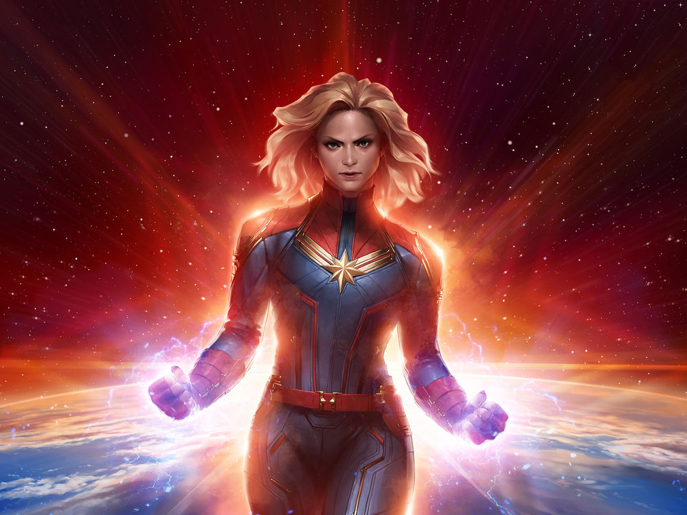 Обои для рабочего стола Captain Marvel-Carol Danvers / Капитан Марвел-Кэрол Дэнверс-Суперженщина из комиксов Marvel / Марвел, by JeeHyung lee