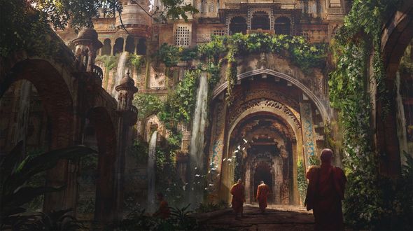 Обои на рабочий стол Люди у буддийскиго храма, by eddie-mendoza