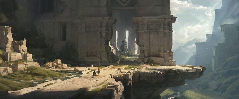 Обои на рабочий стол Замок высоко на сколе, by Robby Johnson