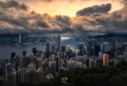 Обои на рабочий стол Peak Taiping, Hong Kong / Пик Тайпинг, Гонконг
