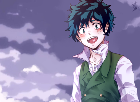 Обои на рабочий стол Izuku Midoriya / Идзуку Мидория из аниме Boku no Hero Academia / Моя геройская академия, by RizaDevana