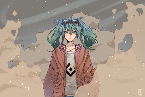 Обои на рабочий стол Vocaloid Hatsune Miku / Вокалоид Хатсунэ Мику, by RizaDevana