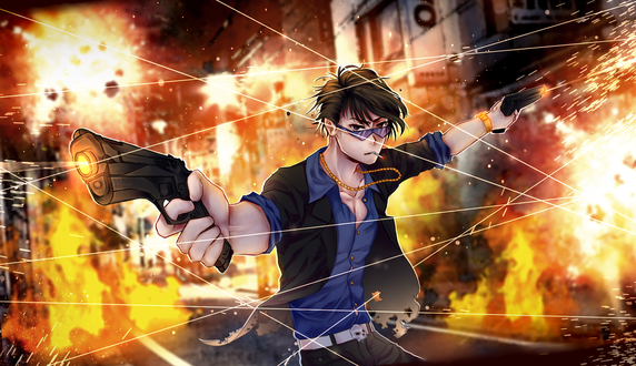 Обои на рабочий стол Karamatsu Matsuno / Карамацу Мацуно из аниме Osomatsu-san / Осомацу-сан, by RizaDevana