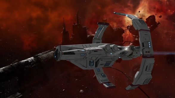 Обои на рабочий стол Фрегат SOE Astero, игра EVE Online