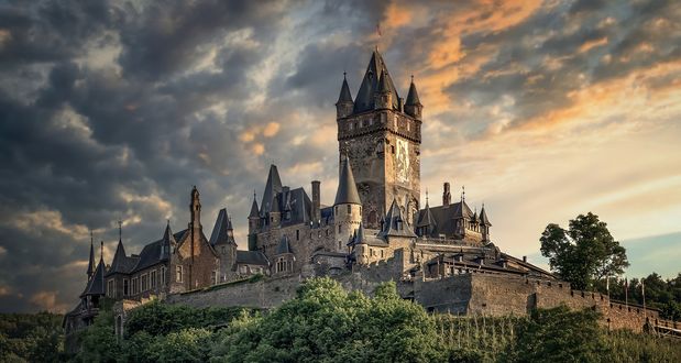 Обои на рабочий стол Reichsburg Castle, Cochem / имперский замок Рейхсбург, Кохем, by Ton Jeune