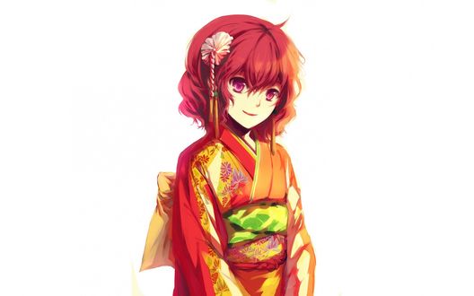 Обои на рабочий стол Yona / Йона в кимоно из аниме Akatsuki no Yona / Рассвет Йоны