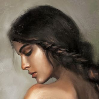Обои на рабочий стол Портрет грустной девушки, by Vera Obraztsova