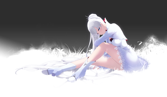 Обои на рабочий стол Weiss Schnee / Вайсс Шни из аниме RWBY / Красный, Белый, Черный, Желтый