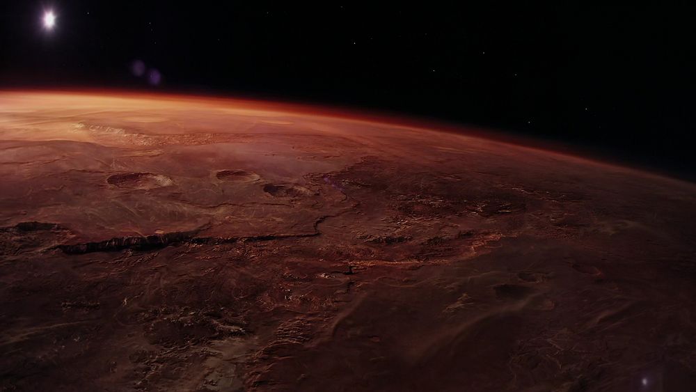 Обои для рабочего стола Планета Марс, вид с орбиты из фильма Марсианин