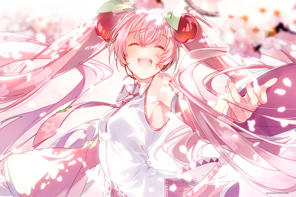 Обои для рабочего стола Vocaloid Sakura Miku / Вокалоид Сакура Мику, by Umiko