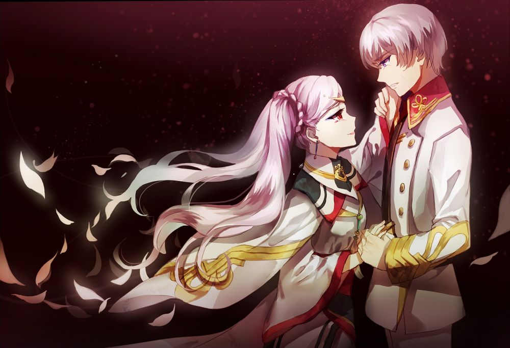 Обои для рабочего стола L-Elf Karlstein / Эл-Эльф Карлштейн и подругой из аниме Valvrave the Liberator / Kakumeiki Valvrave / Валврейв Освободитель