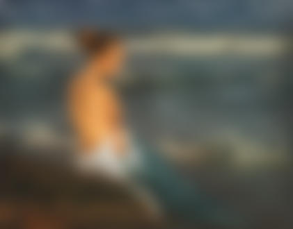 Обои для рабочего стола Модель Анна сидит у моря, фотограф Darash Alex