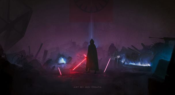Обои на рабочий стол Кайло Рен / Kylo Ren / Бен Соло / Ben Solo персонаж саги Звездные войны / Star Wars, by Aoi Ogata