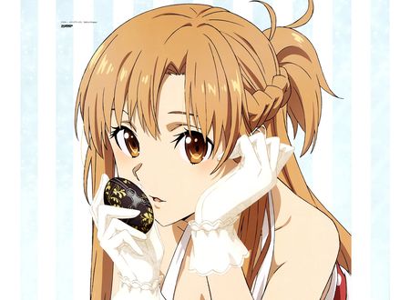 Обои на рабочий стол Asuna Yuuki / Асуна Юки с пасхальным яйцом из аниме Sword Art Online / Мастера Меча Онлайн, by Abec