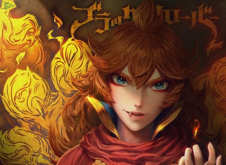 Обои на рабочий стол Мереолеона Вермиллион / Mereoleona Vermillion из аниме Черный клевер / Black Clover