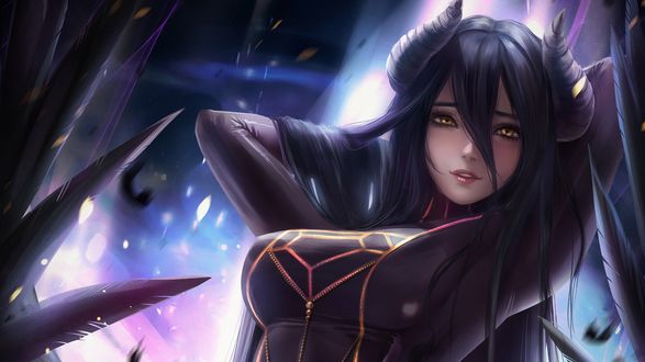 Обои на рабочий стол Альбедо / Albedo из аниме Повелитель / Overlord