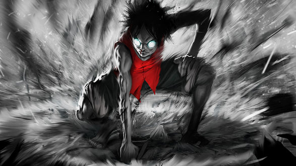 Обои на рабочий стол Luffy Monkey D./Монки Д. Луффи из аниме One Piece / Ван Пис