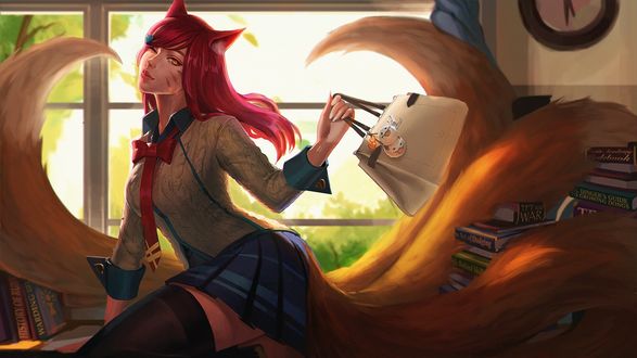Обои на рабочий стол Ари / Ahri из игры Лига Легенд / League of Legends