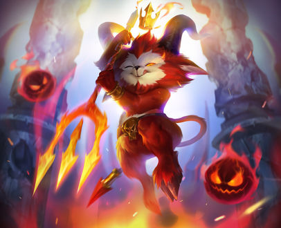 Обои на рабочий стол Teemo / маленький чертенок Темо из игры Лига Легенд / League of Legends, автор Darya Kozhemyakina